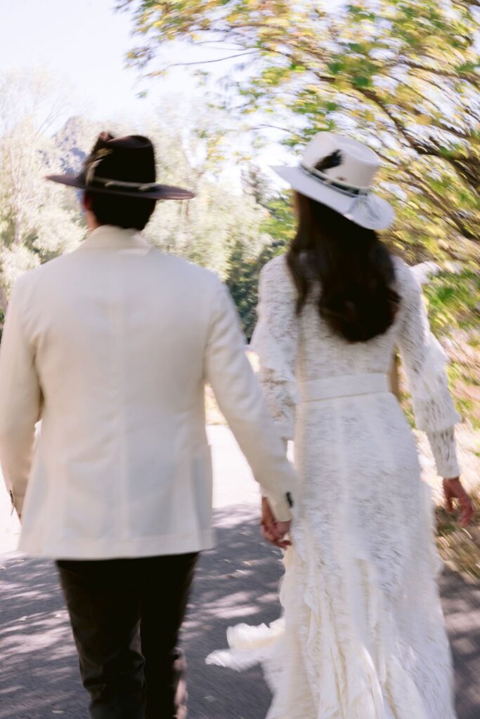 bride and groom during their portrait shoot at their wedding venues in aspen colorado