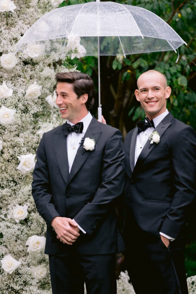groom smiling at his bride during his hotel jerome aspen wedding