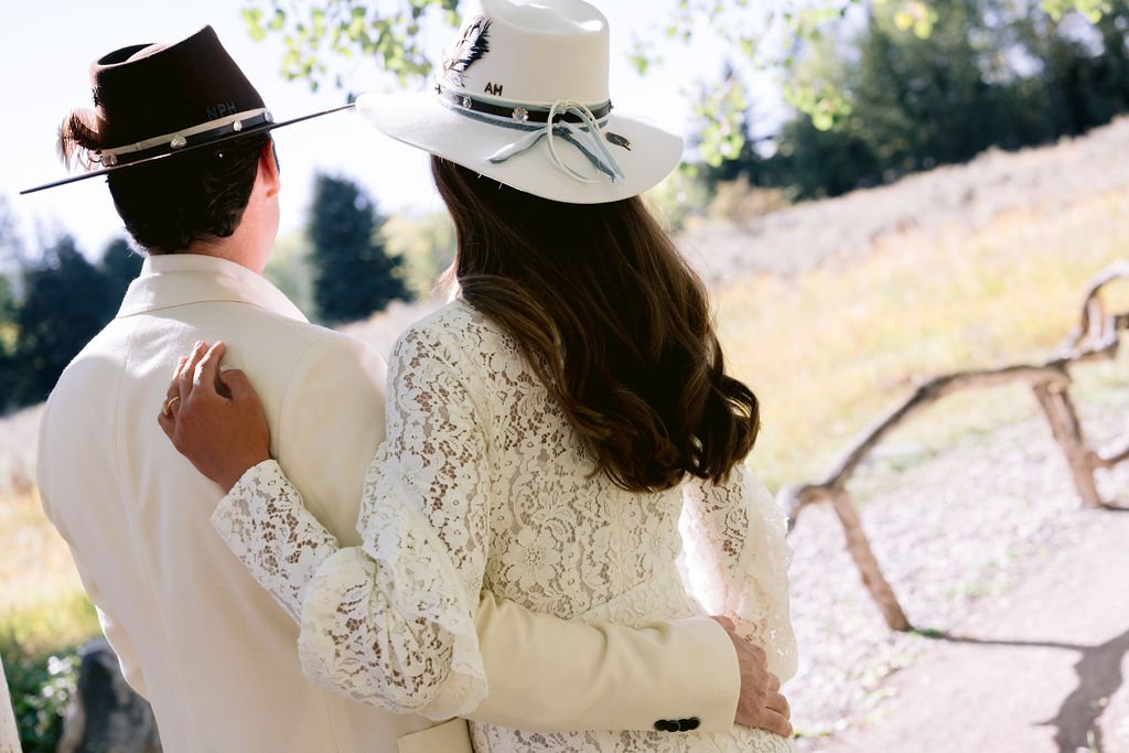 photo of a bride and groom during their aspen resort wedding