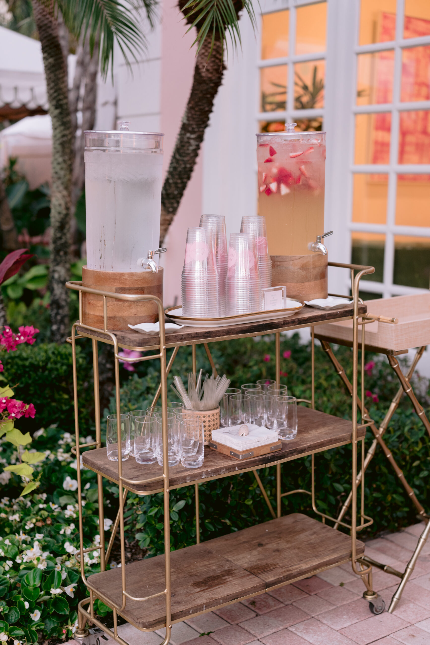 drinks tray at the colony hotel and event venue in palm beach, fl